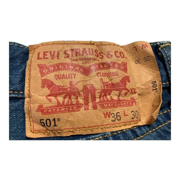 Levi's Men's 501 XX Straight Leg Button Fly 36x30 Dirty Wash Denim Jeans - Picture 7 of 11